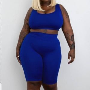 Blue Crop Top / Shorts  Set